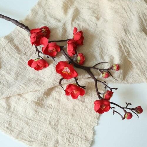 Large Plum Cherry Blossoms Artificial Plum Blossom Flowers Decor Home Stem Bride Bouquet Blossom Wedding Decoration Big