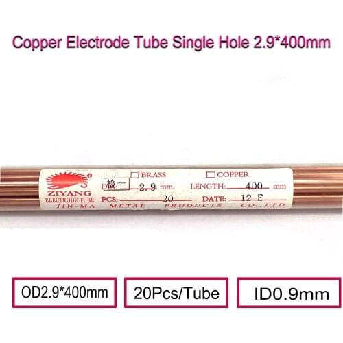 Ziyang Drill Hole Copper Electrode Tube Single Hole OD 2.9*400mm ID0.9mm for EDM Drilling Machine
