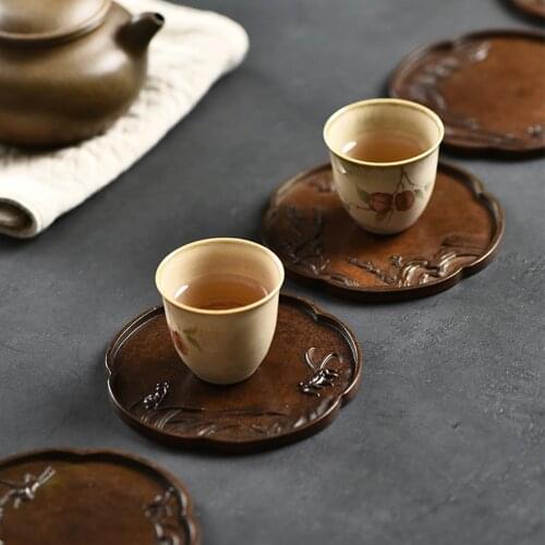 Japanese Style Handmade Cup Coaster For Teacup Coffee Mug Non-slip Durable Kung Fu Tea Cup Tray For Home Hotel Tea Party