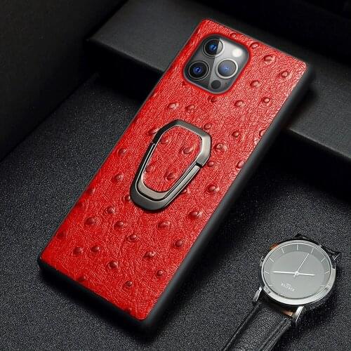 Genuine Leather Phone Case for iPhone 12 Pro Max 12 Mini 11 Pro Max X XS Max XR 6 6s 7 8 Plus SE 2020 Magnetic Kickstand Cover
