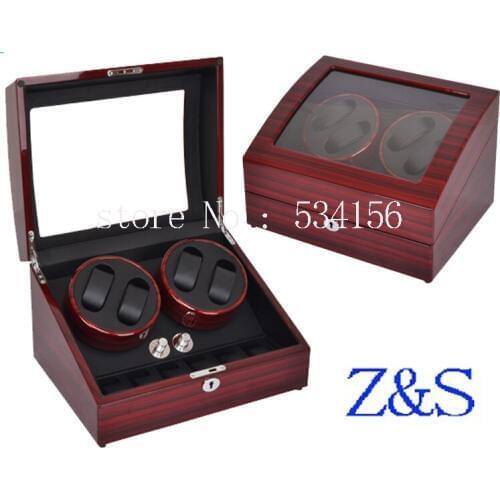 4+6 wooden watch winder with high gloss piano paint,automatic watch winder box watch case storage display box