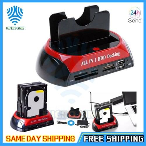 Mlc All in One HDD Docking Station with Multi Card Reader Slot for HDD Enclosure 2.5/3.5 inch SATA/IDE Hard Drive Docking Statio