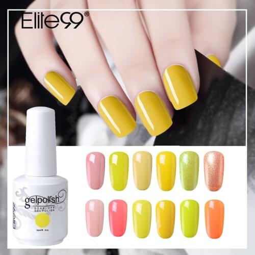 Elite99 15ml Yellow Series Gel Nail Polish Soak Off Gel Varnish GelLak Semi Permanent UV Gel Polish Nail Art Enamel Lacquer