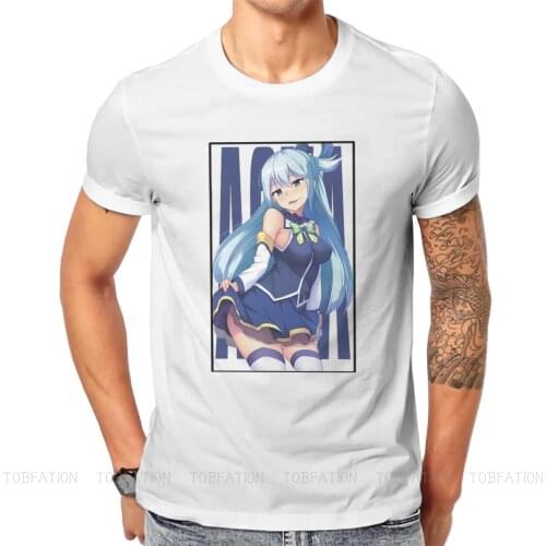 Aqua Blue Style TShirt KonoSuba Gods Blessing Darkness Anime Top Quality New Design Gift Clothes T Shirt Short Sleeve Ofertas