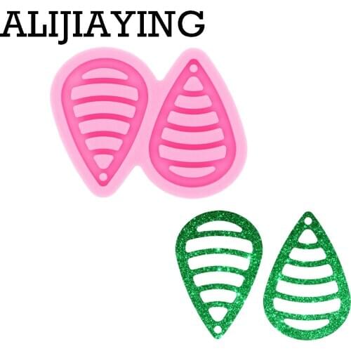 DY0502 Glossy Hollow Lace Tear Drop Hoop Earrings DIY Mould Making Epoxy Resin Jewelry DIY Craft Silicone Mold
