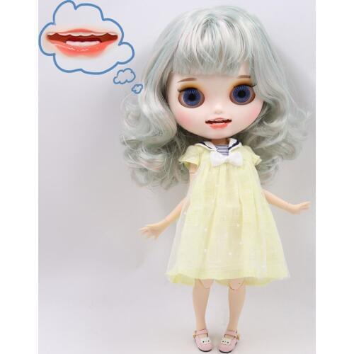 ICY DBS Blyth Doll No. BL4006/1017 Pink mix Mint hair Carved lips Open mouth Matte customized face Joint body 1/6 bjd