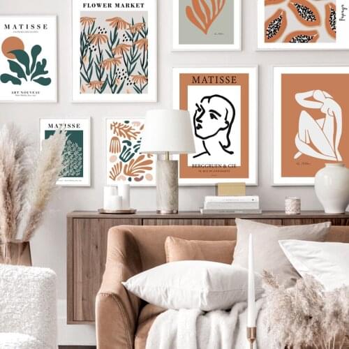 Matisse Abstract Flower Market Sunflower Papaya Wall Art Print Canvas Painting Nordic Poster Wall Pictures For Living Room Decor