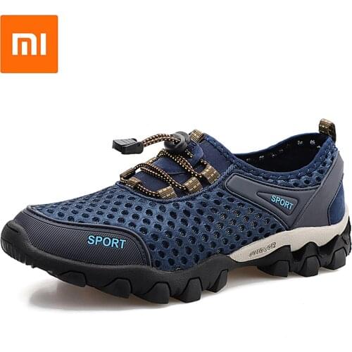 Xiaomi Men Trekking Mountain Shoes Outdoor Athletic Shoes Men Wearable Sports Upstream Shoes For Men Light Elastic Band Trainers