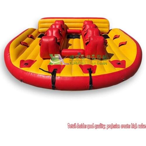 6-9persons Durable Commercial Tarpaulin PVC Inflatable Towable Banana Slider Tube Boat With Air Pump