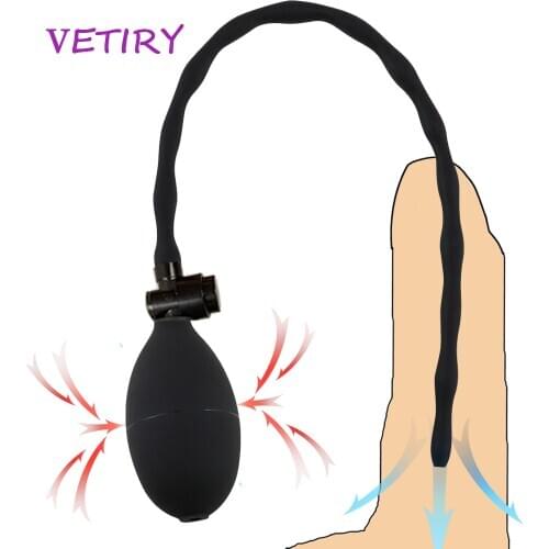 VETIRY Inflatable Penis Plug Horse Eye Silicone Urethra Catheter Sound Dilator Masturbator Sex Toy For Mens Penis Insert Device