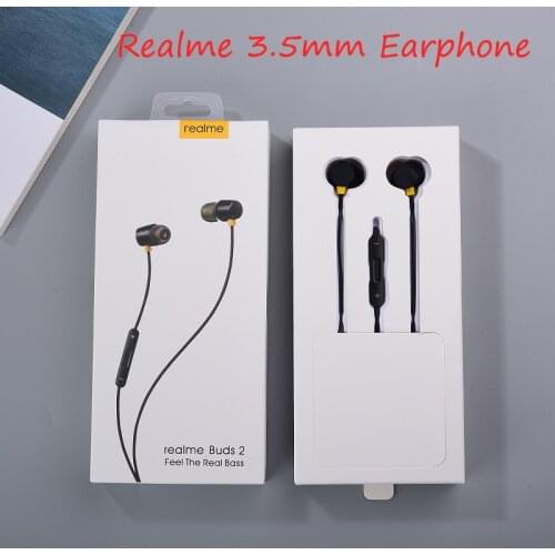 Realme Buds 2 3.5MM Jack Earphone In-Ear Wire Control Sports Headset Bass Boost Driver With Mic For Realme 6 Pro 6 6i X50 Pro X2