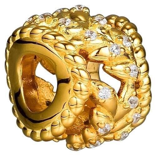 New Charms 925 Silver Original Fit Pandora Bracelets Sterling Silver Dazzling Grain Swirls Charm Beads for diy Women Jewelry