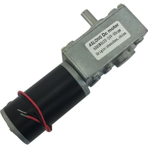 A58SW31ZY Worm Geared Motor Large Torque Robot with Self-locking Geared Motor 12V-24V 7RPM-470RPM