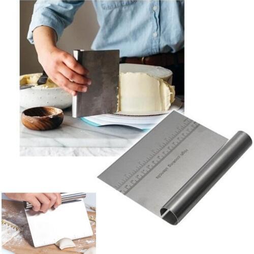 Stainless Steel Pizza Dough Scraper Cutter Chopper Cake Spatulas Bread Separator Scale Knife Flour Pastry Ice Cream Cake Tool