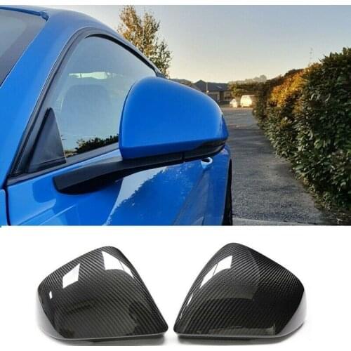Dry Carbon Fiber Door Side Mirror Cover W Light Add on Fit For Europen Specs Ford Mustang 2015-2019 M Look