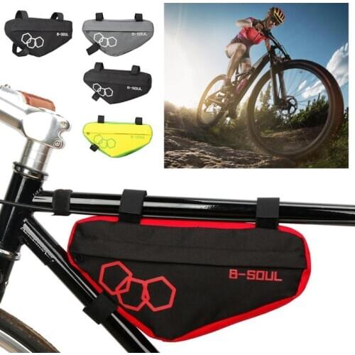 B-SOUL Bike Bag Polyster Rainproof Cycling Front Tube Frame Phone Bicycle Bags Triangle Pouch Frame Holder Box Bike Accessories
