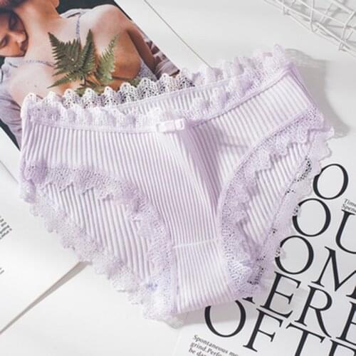 Women Panties Lace Breathable Briefs Sexy Underwear Ladies Female Underpants Woman Solid Color Underwear Lingerie