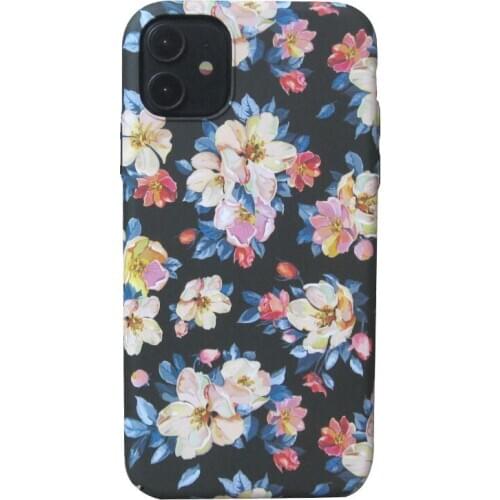 Flower printing art female shockproof anti-fingerprint naked touch blue skin slim thin PC hard shell cover case for iPhone11