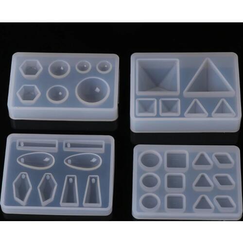 Liquid Resin Silicone Mold DIY Geometric Triangle Mirror Craft epoxy resin for Jewelry Making necklace pendant Decorative Cake