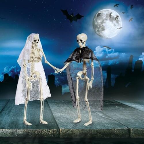 Halloween Terror Skeleton Couples Groom Bride Human Body Anatomy Model Party Bar Home Funny Gadgets Room Decor Ornament Props