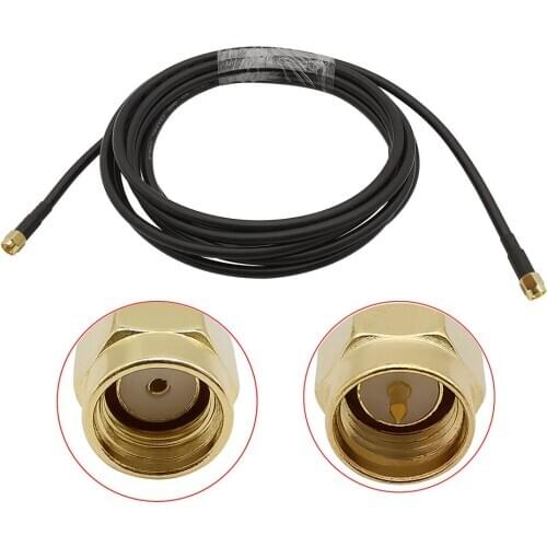 1Pcs RG58 Cable SMA Male Plug to RP SMA Male Plug Connector RG58 Coaxial Cables WIFI Antenna Extension Pigtai Wire Connectors