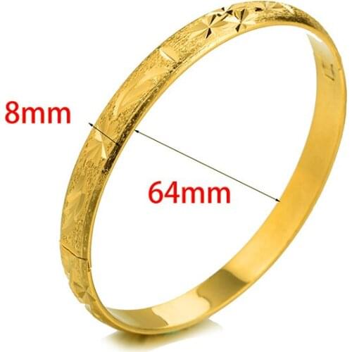 1pcs Dubai Bangles Gold color Bangle&Bracelet Indian For Women Africa Jewelry Ethiopian Wedding Bride Jewelry Gift