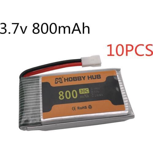 10pcs 902540 3.7v Lipo Battery 800mAh 30C For Syma X5 X5Sc X5Sw X5C CX-30 Tianke M68 For SYMA Drone RC Battery 902540