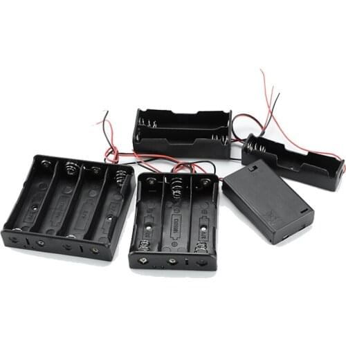 1x 2x 3x 4x Aaa Batterij Box Case Houder Met Draad Leads Side By Side Accubak Aansluiten Soldeer Voor 1-4 Stuks Aaa Batterijen