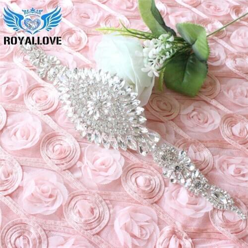 30Pcs Blingbling Long glass leaf rhinestone applique crystal patch Hot-Fix for wedding Bridal Sash clothing accessories DIY