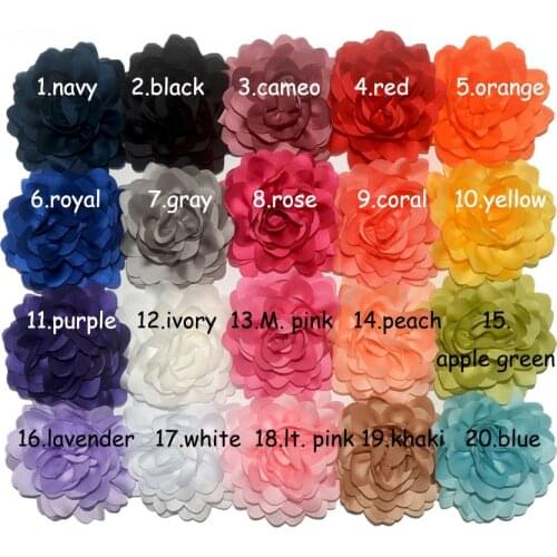 30 pcs/ lot ,8cm handwork chiffon flower flower with ribbon clip for apparel hair accessories headwear