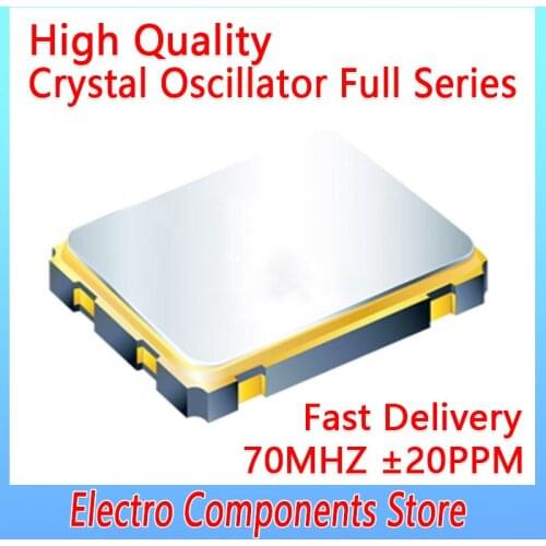 4Pin 2520 70MHZ SMD Chip Active Crystal Oscillator OSC 3.3V ±20PPM 70M Programmable Quartz Crystal Oscillator 2.5*2.0mm 70.00MHZ