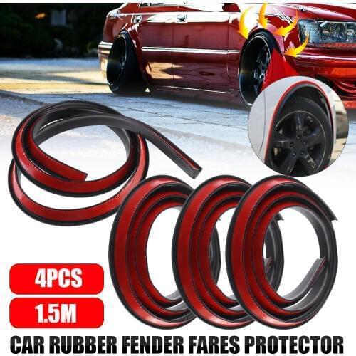 4pcs/2pcs 1.5M Universal Rubber Car Anti-collision Wheel Eyebrow Mudguard Protector Strip Wheel Arch Protection Moldings