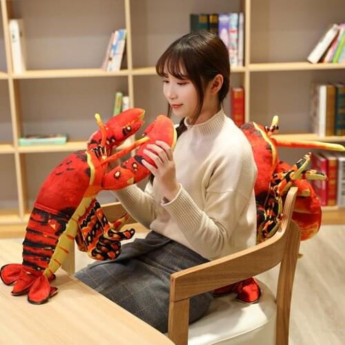 40-100cm Simulation Plush Toys Lobster Creative Marine Crayfish Dolls Party Props Skin Shrimp Pillow Cushion Kids Toy