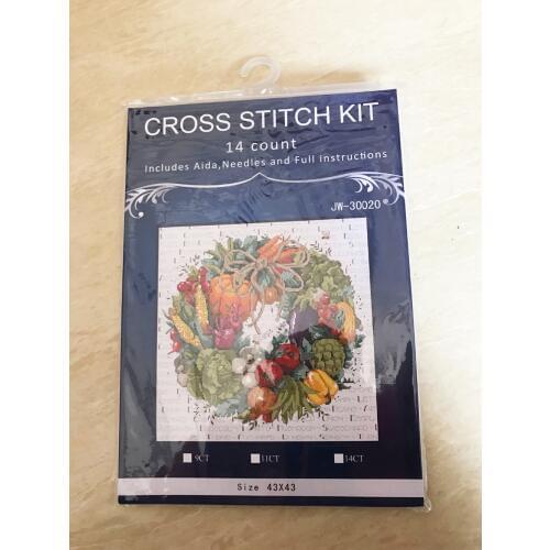45X45CM, 14CT Top Quality lovely beautiful counted cross stitch kit vegetable wreath garland Janlynn