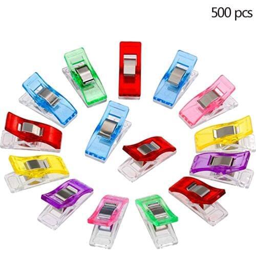 500pcs Colorful Craft Sewing Clips Small Size Clips Clamps for Quilting Crocheting and Knitting Sewing Accessories 2.7*1*1.5cm