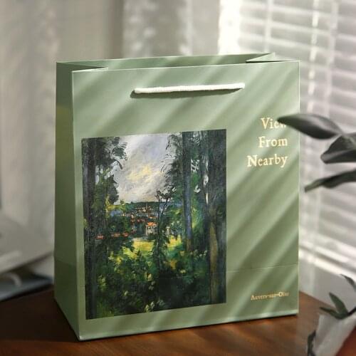500pcs/Lot Monets Famous Painting Master Theme Gift Bag High-end and Fashionable Paper Bags with Customized logo