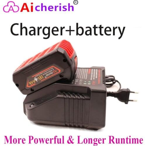 18V Battery 18650 Lithium-ion Rechargeable 6000mAh Bosch Drill 18V Charger BAT609 BAT609G BAT618 BAT618G BAT614