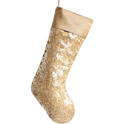 Free Shipping Sequin Sparkle Bling Bling Body with Faux Silk Body Luxury Christmas stocking gold/burgundy/silvery
