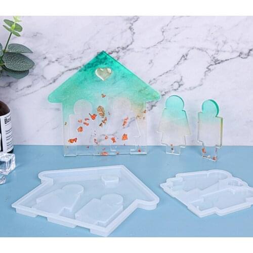 Shiny Glossy Silicone Resin Molds Wall Hanging Keychain Mold DIY Keychain Pendant Jewelry Epoxy Resin Crafting Molds