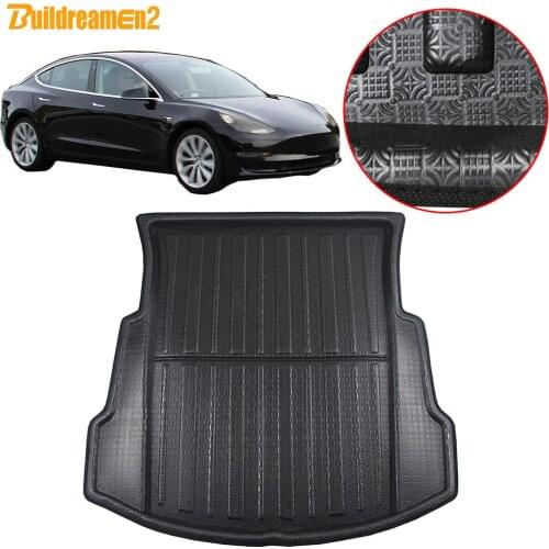 Buildreamen2 Car Rear Trunk Mat Floor Tray Boot Liner Cargo Mud Carpet Pad Accessories For Tesla Model 3
