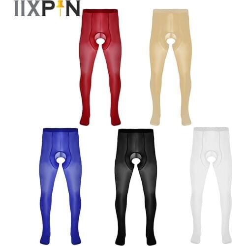 Body Hose Mens Bodystocking Seamless Sleepwear Sexy Lingerie Crotchless Men Pantyhose Long Sleeves Hosiery Legging Underwear