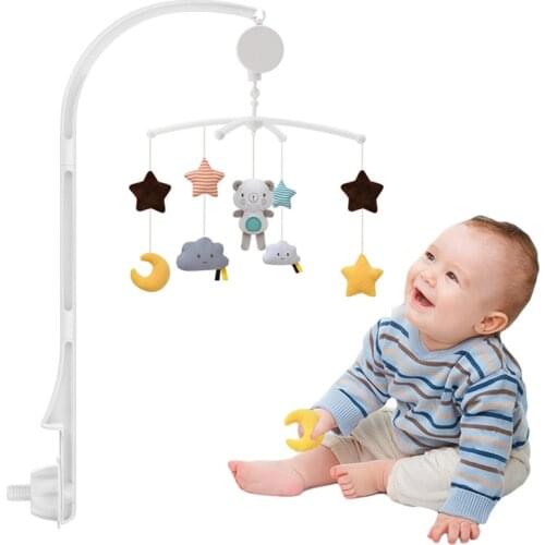 Baby Mobile Crib Holder 360 Degree Rotate Bracket Baby DIY Crib Mobile Bed Bell Hanging Toys Wind-up Music Box Baby Rattle Toys