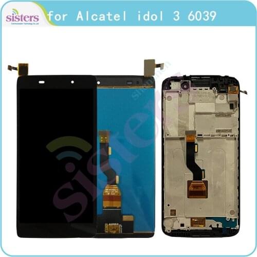 For Alcatel one touch idol 3 OT6039 6039 LCD Screen Display + Touch Screen Digitizer with Frame for Alcatel 6039 Touch Screen