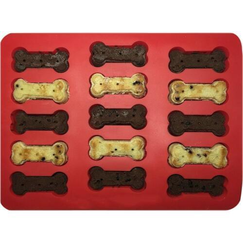 Hot 15-hole bone dog bone shape silicone baking mold baking biscuit cake making molds lace silicone crown fondant cake stencil