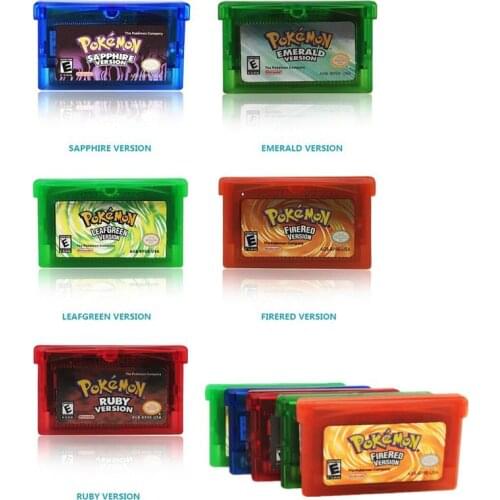 Pokemon GBA Game Card Series NDSL GB GBC GBM GBA SP Video Game Cartridge Console Card 32 Bits English Language Version