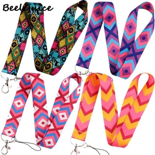 Bohemian style Colorful Neck Strap Lanyards ID badge card holder keychain Mobile Phone Strap Gift Ribbon webbing necklace Gifts