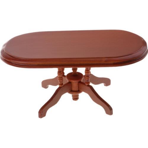 1/6 Dolls House Miniature Wooden Table Tea Table or 1/12 Dining Table Any Room Furniture (Red)