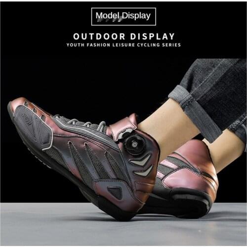Men and Women Cycling Shoes Meet Light and Change Color Reflective High-top Motorcycle Shoes Motorcycle Four Seasons Off-road