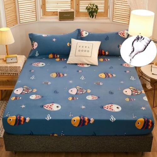 Waterproof Bed Cover Smooth Mircrofer Mattress Protector Waterproof Fitted Sheet Anti-mite Mattress Pad bed sheet with cover