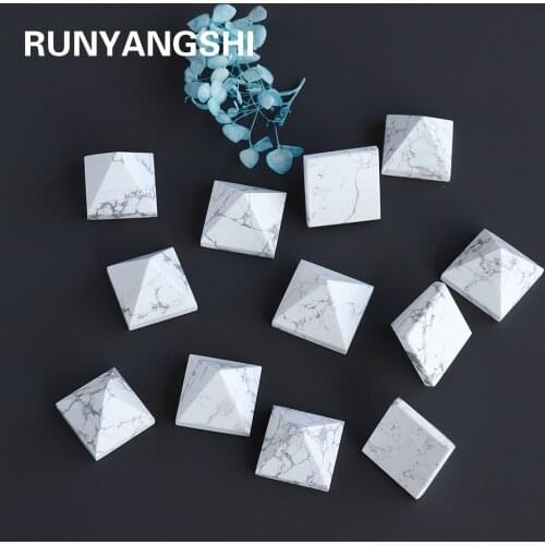 Natural Crystal White Turquoise Pyramid Quartz Healing Stone Chakra Reiki Crystal Point Howlite Tower Meditation Ore Mineral